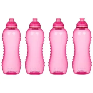 Sistema 460ml Squeeze Bottle Pink 4 Pack