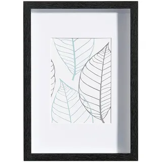 Bilderrahmen , Schwarz , Holz, Glas , rechteckig , 23x32x3 cm , Fsc , Passepartout , Bilder & Rahmen, Bilderrahmen, Bilderrahmen & Fotorahmen