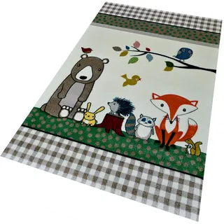 Kinderteppich MERINOS "Diamond Kids 485" Gr. 4, beige (creme), B:160cm H:13mm L:230cm, Kunstfaser, Teppiche, Kinderteppich