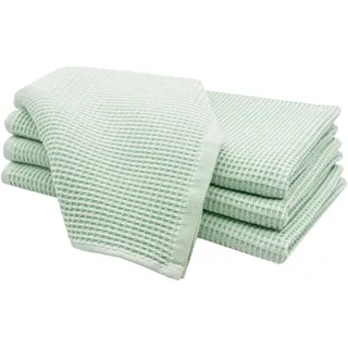 ZOLLNER 4er Set Geschirrtücher Baumwolle in 50x70 cm - saugstarke und langlebige Küchentücher in grün - waschbar bis 60°C – mit Aufhänger - Gastronomiequalität - Oeko Tex® Zertifiziert