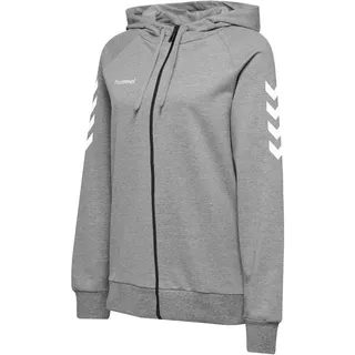 hummel GO Cotton Zip Hoodie Kapuzenpullover, Grey Melange, XL