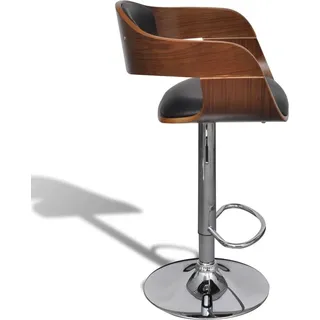 vidaXL Barhocker 2 Stk. Bugholz und Kunstleder - Schwarz