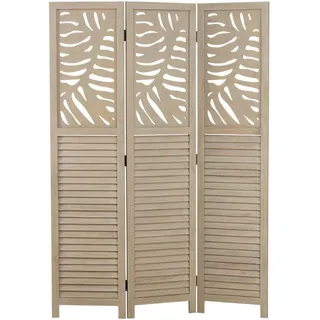 Homestyle4u Paravent 120/170 cm Beige , Holz , 120x170x2 cm , Wohnzimmer, Raumteiler, Paravents