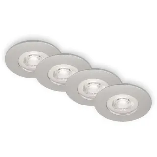 Briloner Einbauleuchte 4er Set Chrom-Matt 90x25 mm