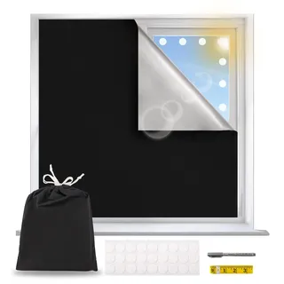 Sonnenschutz Fenster Verdunklungsstoff 3m X 1.45m Tragbares Verdunklungsrollo Ohne Bohren,Verdunklungsfolie für Fenster Velux,Dachfenster Verdunkelung