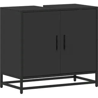 vidaXL Waschbeckenunterschrank Schwarz 65x33x60 cm Holzwerkstoff