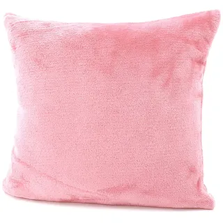 heimtexland ® Flanell Kuschel Kissen Super Soft Dekokissen Plüsch Typ380 Kissenhülle Rosa 48x48 cm