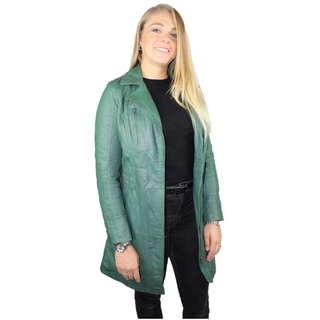 URBAN 5884 Damen Ur1321 Frauen Lederjacke Elegante Jacke aus weichem Lammfell f r Damen Langes Modell, Grün, L EU