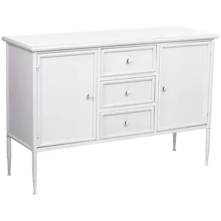 Wanderlust Schrank mit 2 Türen und 3 Metall-Schubladen 120x41x80 cm , Weiß , 120x80x41 cm , Esszimmer, Anrichten