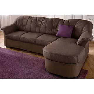 DOMO collection Ecksofa »Flores Schlafsofa, B/T/H: 233/142/86 cm, L-Form« wahlweise mit Bettfunktion, wahlweise mit Federkern, auch in Leder braun