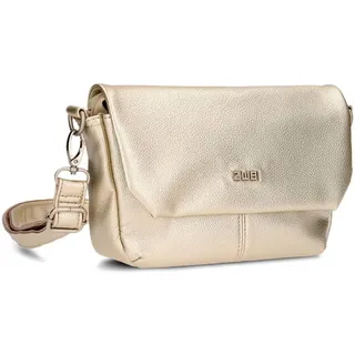 Zwei Damen Handtasche Mademoiselle.M M40 kleine Umhängetasche 1 Liter breite Crossbody-Bag mit Magnetklappe & Reißverschluss klassisch-elegant (gold)
