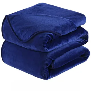 HOZY Kuscheldecke Flauschig Decke Fleecedecke-Wohndecke Warm Winter Weich, Decke Couch Blanket, Kuscheldecke Große, Wohn 220x240cm, Dunkel Blau