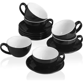 Keramische Cappuccino- und Espressotassen-Satz - Latte- und Americano-Gläser aus 250 ml Keramik