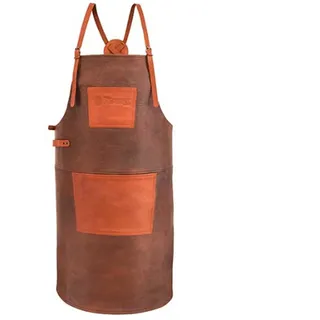 PETROMAX Büffelleder Schürze mit gekreuztem Rückenband Leder Schutz Grillen BBQ