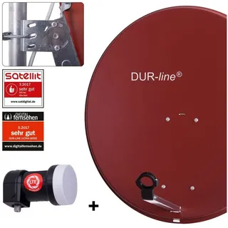 Dur-Line MDA 80 Satellitenschüssel Komplett-Anlage mit +Ultra Single - LNB [Camping, Astra 19,2°, DVB-S/S2, Full HD, 4K, 3D]