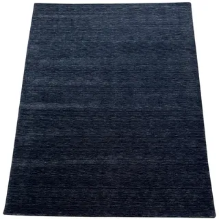 Teppich 100% Wolle 170x240 cm Handgewebt Gabbeh Anthrazit Grau Blau schwarz PB1