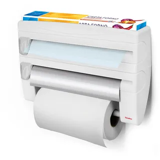 Metaltex 254410 Roll-n-Roll 4-in-1 Küchenrollenhalter, Weiß , 39 x 10 x 25 cm.