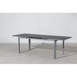 Gardissimo DIA Alu-Ausziehtisch Keramik Gartentisch 180/240 x 90cm silber