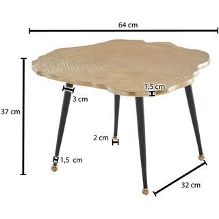 Wohnling Couchtisch Gold Aluminium 64 x 64 x 37 cm