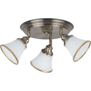 Rabalux 6548 Deckenstrahler 3 Spots Grando, E14, bronze-silber-weiß, rund, Klassisch, ø500mm - Bronze