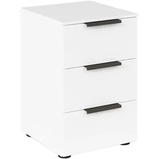 Rauch Möbel Nachtkästchen , Weiß, Graphitfarben , Metall , 3 Schubladen , 40x61x42 cm , Blauer Engel, BQ - Bündnis für Qualität, Made in Germany , Schlafzimmer, Nachtkästchen