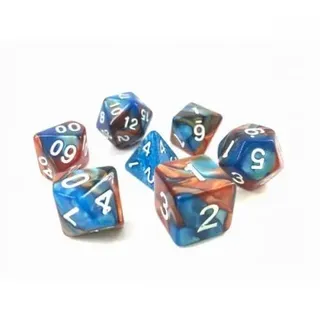 Epic Forge Set mit 7 Würfeln in Box – Fusion Blau und Gold