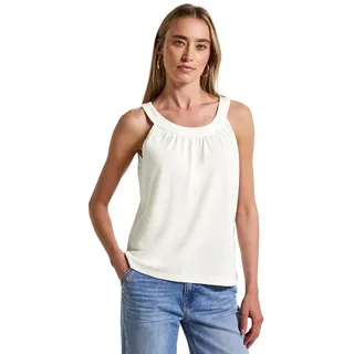 STREET ONE Damen A323538 Leinen-Look Sommertop, Off White, 42
