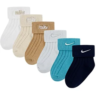 Nike Baby - Jungen Nhn 6pk Rib Turncuff Inf Sock Lamp, SAIL, 6 Monate EU