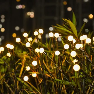 BEPER P207ILO104 Solarlampe für draußen, Solarleuchte mit 6 LED-Kugeln, Garten-Glühwürmchen, Solar-Gartenlampe, Leuchte mit Erdspieß für Wege und Blumenbeete