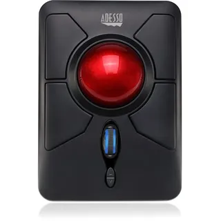 Adesso iMouse T50, Beidhändig, Trackball, RF Wireless, 4800 DPI, Schwarz, Rot - Schwarz, Rot