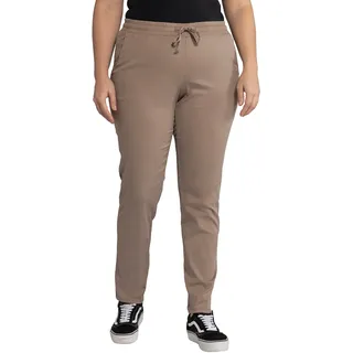 Ulla Popken Große Größen Damen Hose Chino mit Gummibündchen, (Beige 35), 46