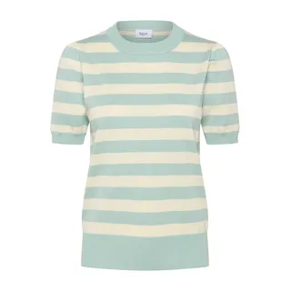 Strickpullover SAINT TROPEZ "MilaSZ SS Block Stripe Pullover", Damen, Gr. M, ether seedpearl block stripe, Strick, Obermaterial: 80% Viskose, 20% Polyacryl, gestreift, hüftlang, Rundhals, Rippstrickbündchen, Pullover Strickpullover