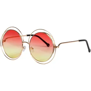 WILBERS & WILBERS 20165 - Runde Sonnenbrille für Herren & Damen, retro Hippie Brille für Festival, Karneval, 70er Jahre Motto, Sommer Outfit