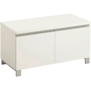 Garderobenbank , Silberfarben, Weiß , Metall , 84x45x40 cm , Goldenes M, Made in Germany, DGM-Klimapakt , abwischbar , Garderobe, Garderoben-Sets & Garderoben-Serien, Garderoben-Serien