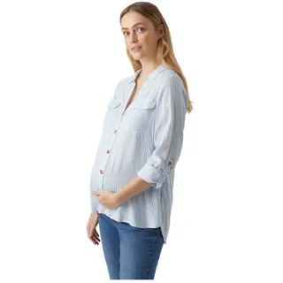 Vero Moda Bumpy Maternity Langarmhemd - Blue Bell / Snow White - XL