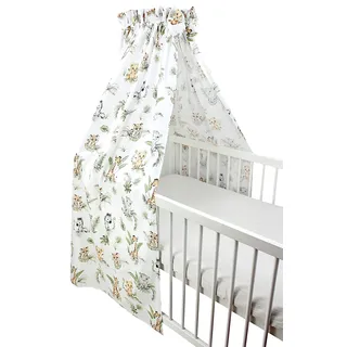 TupTam Babybett Himmel mit Schleifchen, Farbe: Safari/Löwe/Braun/Blätter/Grün, Größe: ca. 160x240 cm