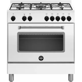 La GERMANIA Amn855ebv/24 Kochen 80CM Amerikanisch 5 Gas-Kocher Backofen Weiß