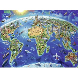 Ravensburger 13227 Herz Puzzle Weltkarte 300 Teile XXL