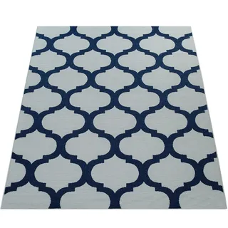 Paco Home Namur 327 Outdoor-Teppich 160 x 230 cm Weiß/Blau