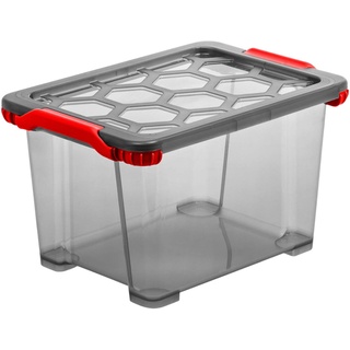 Aufbewahrungsbox Evo Total 15 l mit Deckel 39,3 x 28,3 x 23 cm anthrazit/rot