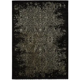 Atticgo Webteppich Schwarz Gold 120/170 cm , Textil , Abstrakt , Rechteckig , 120x170 cm , Oeko-Tex® Standard 100 , antistatisch, für Fußbodenheizung geeignet, leicht zusammenrollbar , Teppiche und Böden, Teppiche