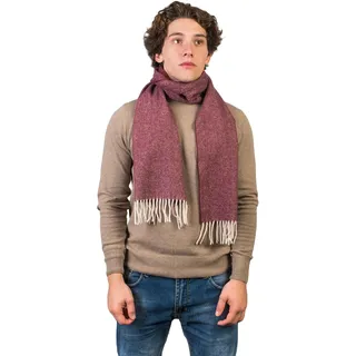 Dalle Piane Cashmere Schal mit Fischgrätenmuster Wolle und Kaschmir, Made in Italy - Herren, Farbe: Bordeaux, Einheitsgröße