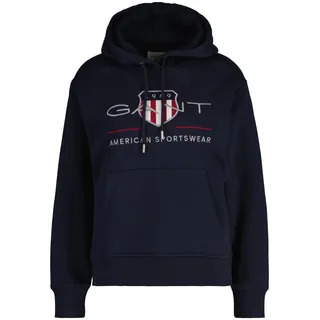 Gant Damen Archive Shield Hoodie Kapuzenpullover, Evening Blue, 38
