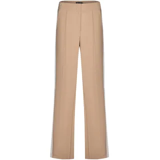 Relaxhose BETTY BARCLAY "Casual-Hose mit Galonstreifen", Damen, Gr. 42, EURO, beige (natural), Obermaterial: 88% Polyester PES. 12% Elasthan EL., Hosen Relaxhose