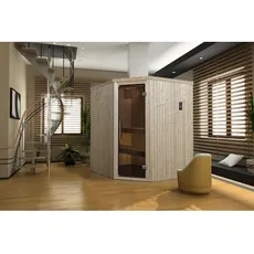 Bild von Sauna »Varberg«, (Set), 7,5 kW-Ofen mit digitaler Steuerung, beige