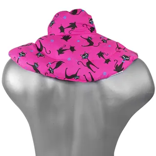 Nackenhörnchen mit Stehkragen Katzen-pink - Kirschkernkissen - Nackenkissen Wärmekissen - Nacken Kissen, Katze-pink, Kirschkern