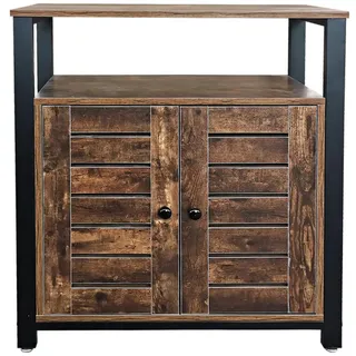 Wandschrank Sideboard Industrial - Bücherregal Aufbewahrungsschrank Metall Holz - Braun, Hellbraun, Dunkelbraun, Kastanienbraun
