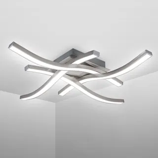 B.K.Licht LED Deckenlampe 4 geschwungen grau
