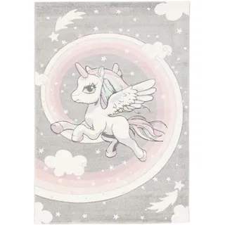 Pergamon Kinder Teppich Maui Kids Pastell Einhorn , Grau , Textil , Animalprint , 140x200 cm , Teppiche und Böden, Teppiche, Kinderteppiche