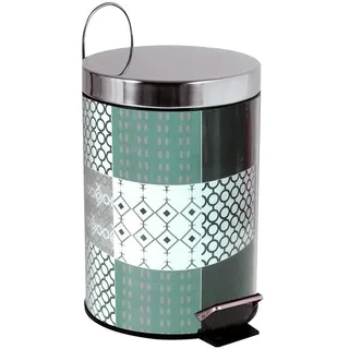 MSV Kosmetikeimer Ceramique Grau Mülleimer Treteimer Abfalleimer - 3 Liter – mit herausnehmbaren Inneneimer Grau